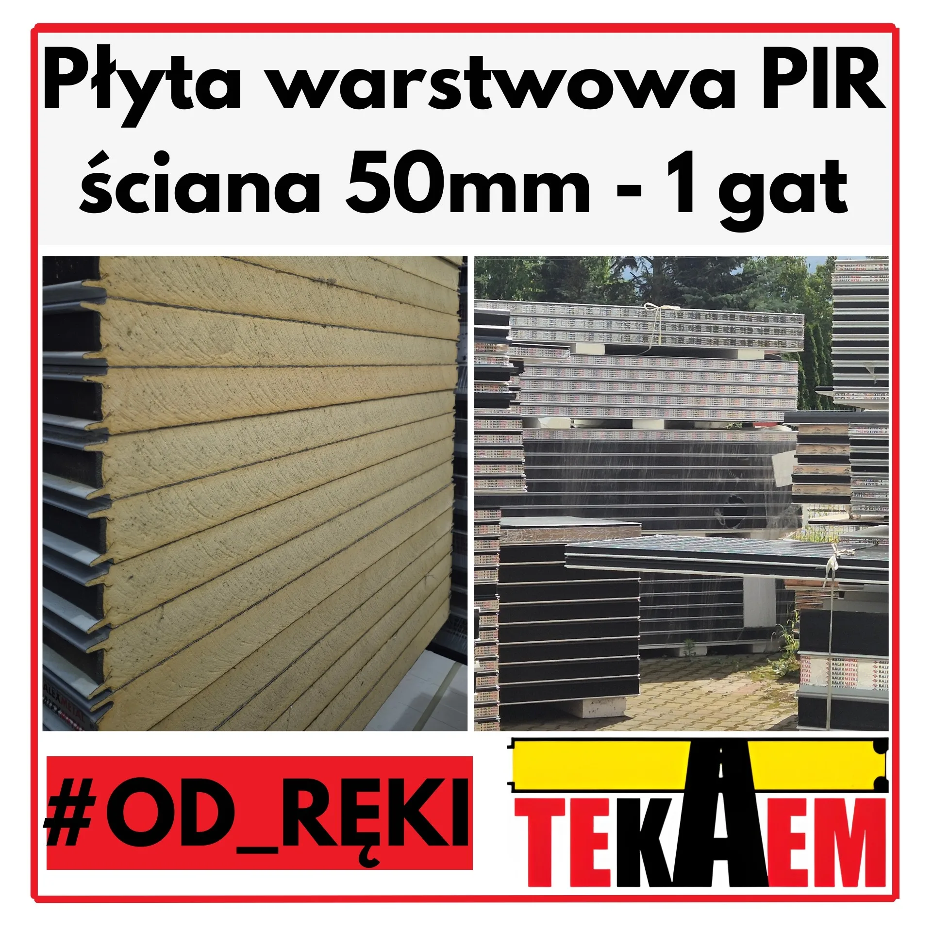Płyta Warstwowa PIR ścienna 50mm płyta obornicka 5 cm elewacyjna ściany działowe