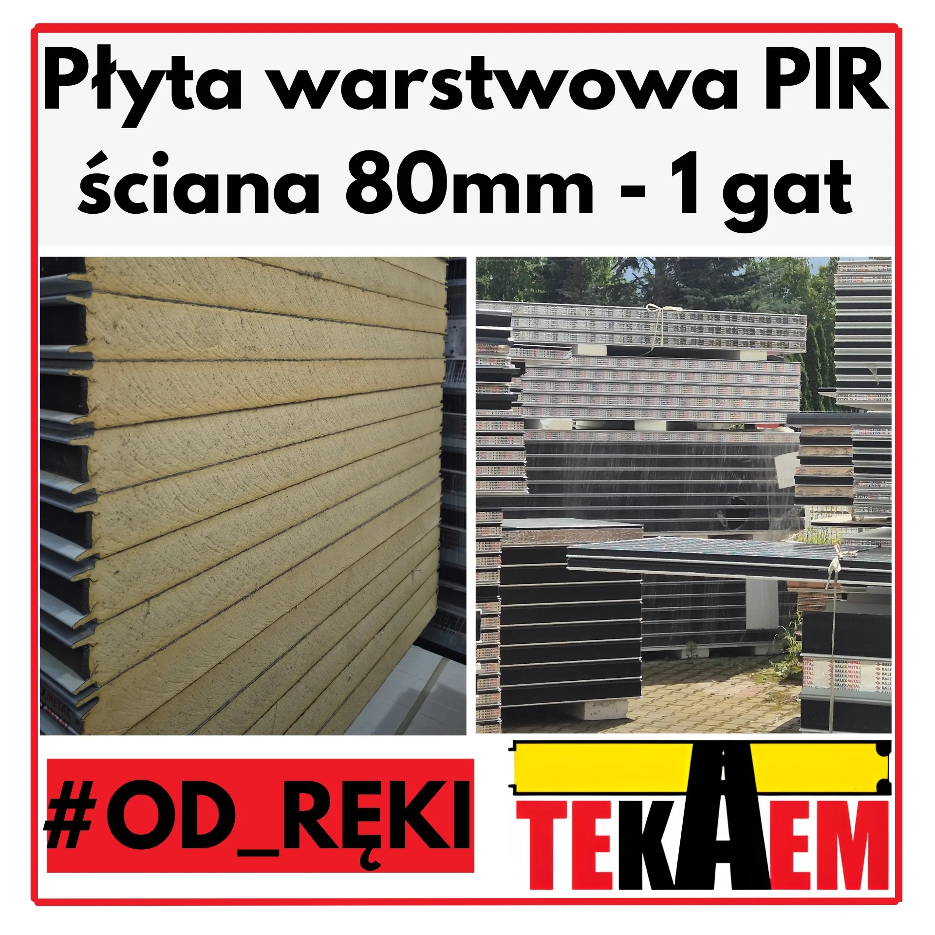 Płyta Warstwowa PIR ścienna 80mm płyta obornicka 8 cm elewacyjna