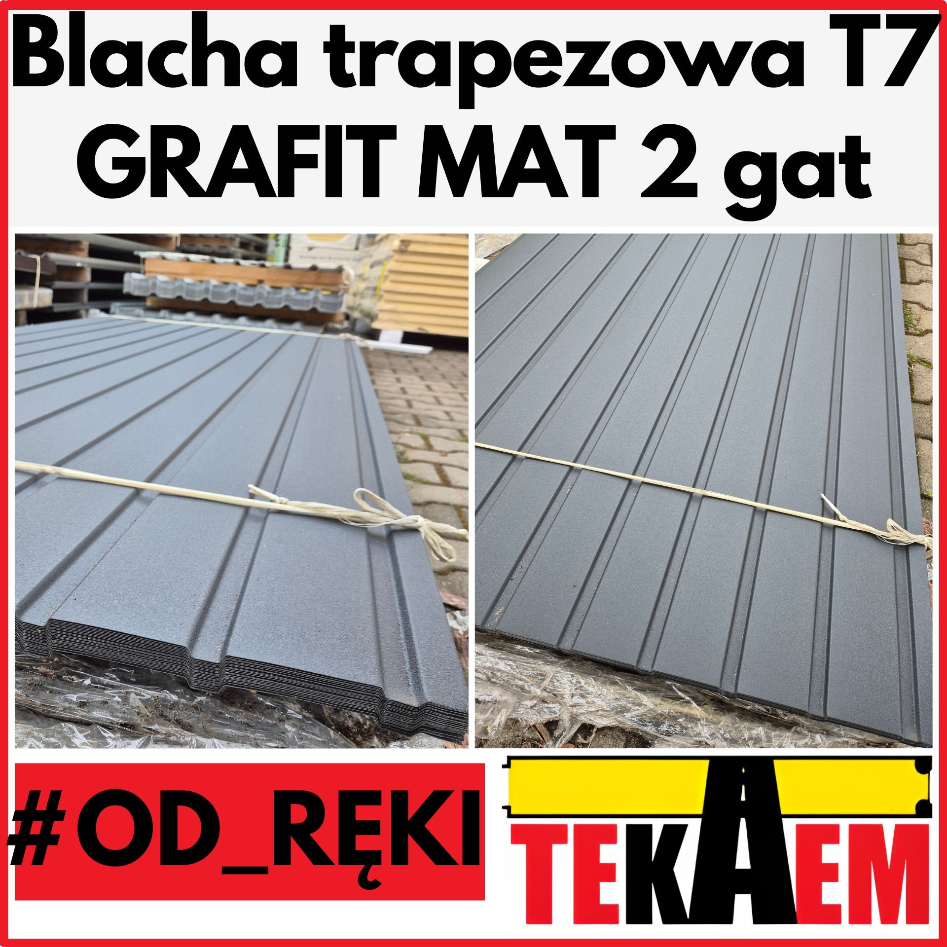 Blacha trapezowa OD RĘKI T7 GRAFIT MAT 2g