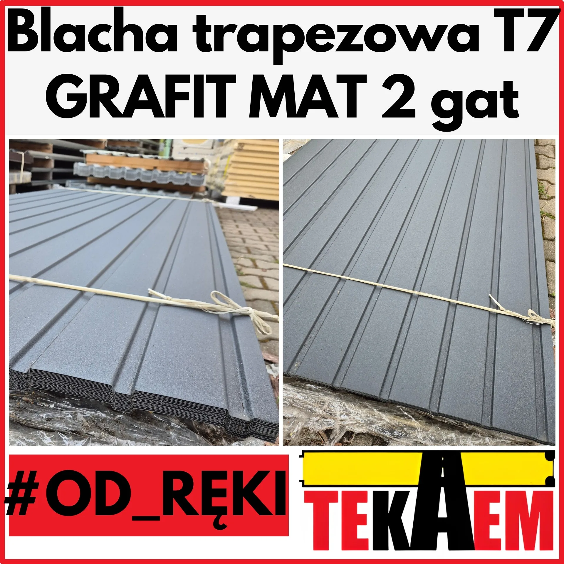 Blacha trapezowa T 7 grafitowa matowa pokrycie dachowe RAL 7016 ocynkowana