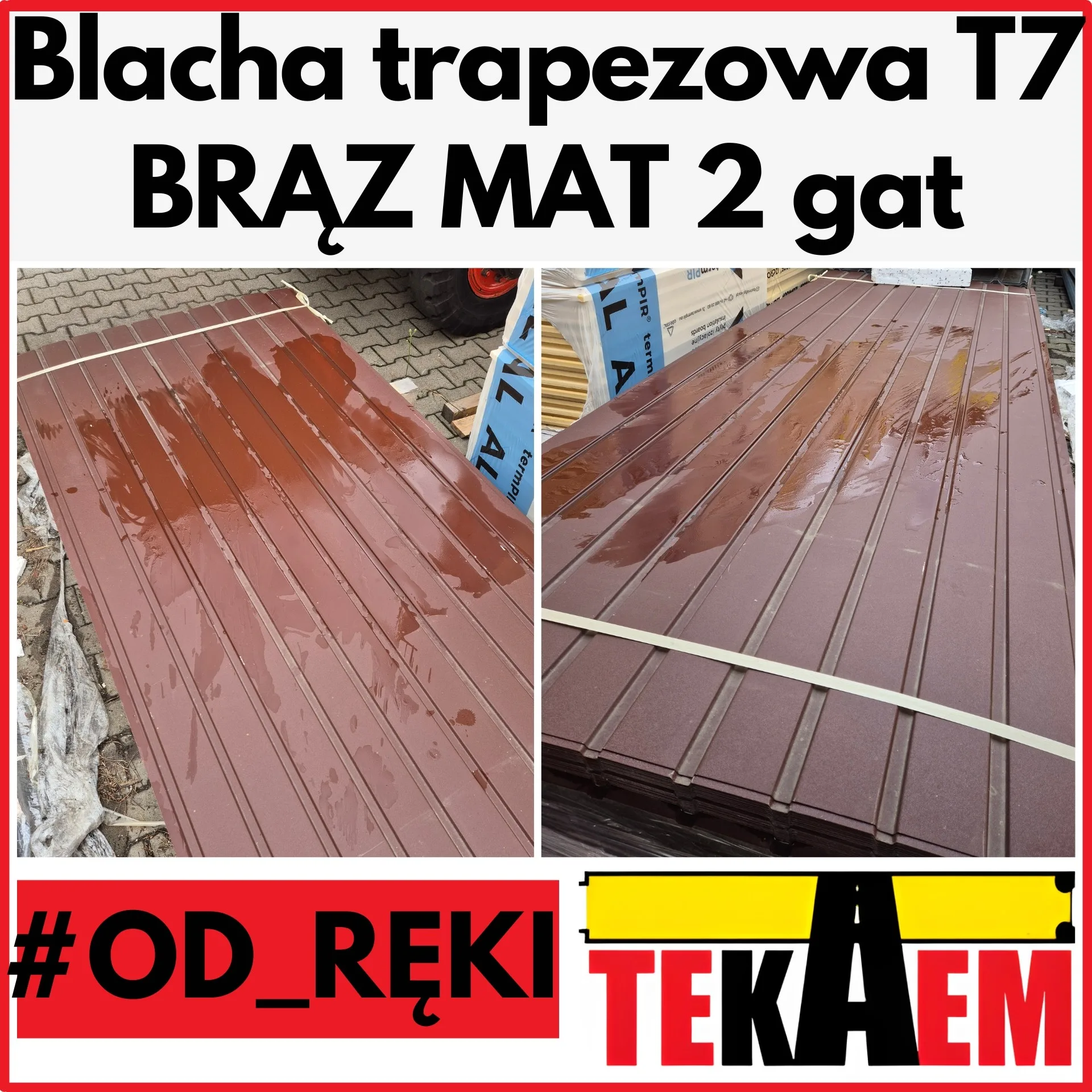 Blacha trapezowa T 7 brązowa matowa pokrycie dachowe RAL 8017 ocynkowana