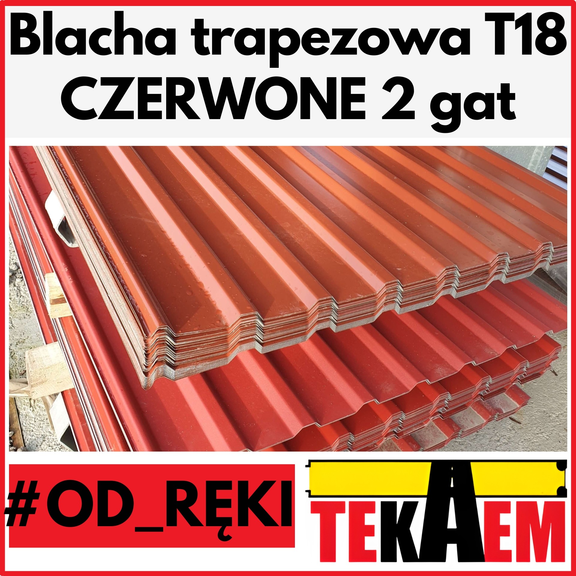Blacha trapezowa OD RĘKI T18 CZERWONE 2g