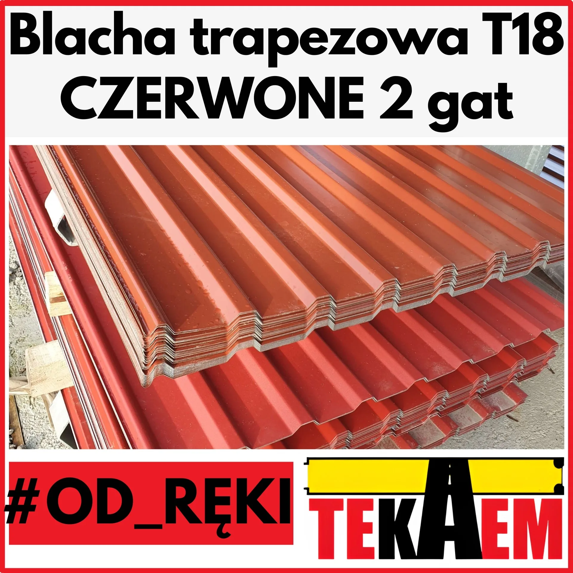 Blacha trapezowa T 18 czerwona pokrycie dachowe RAL 3000 blacha ocynkowana i powlekana
