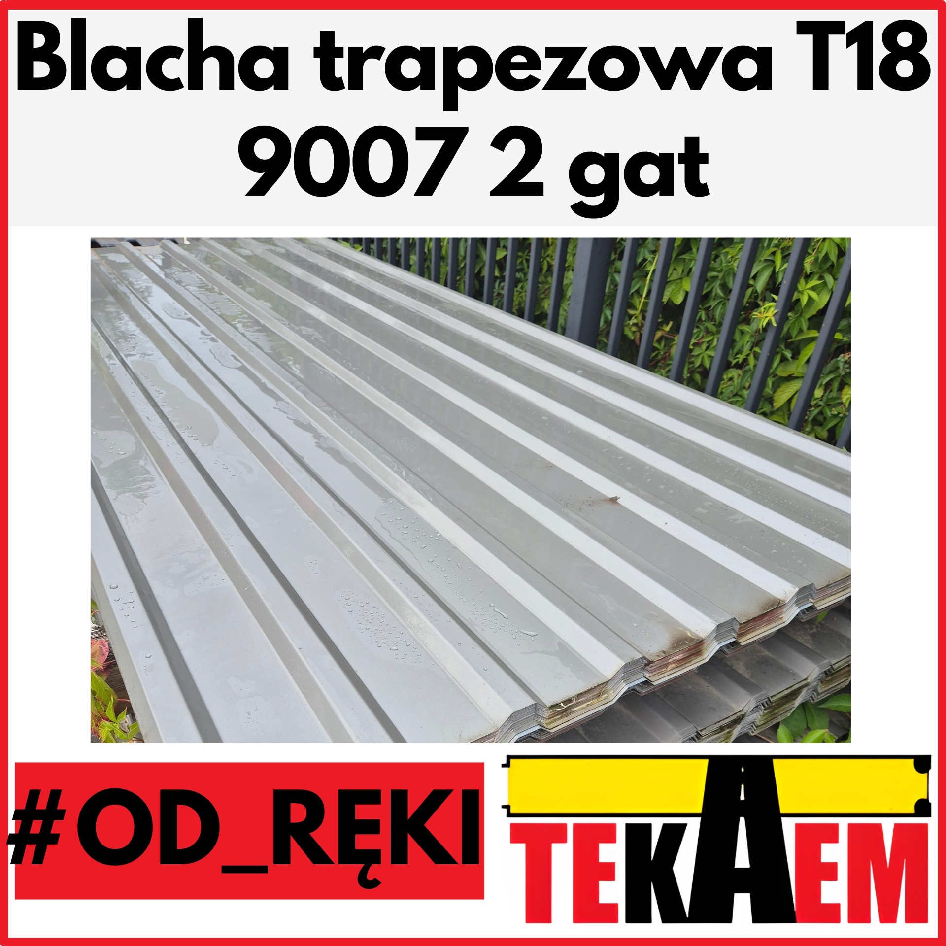 Blacha trapezowa OD RĘKI T18 SREBRNO-ZŁOTY 2g
