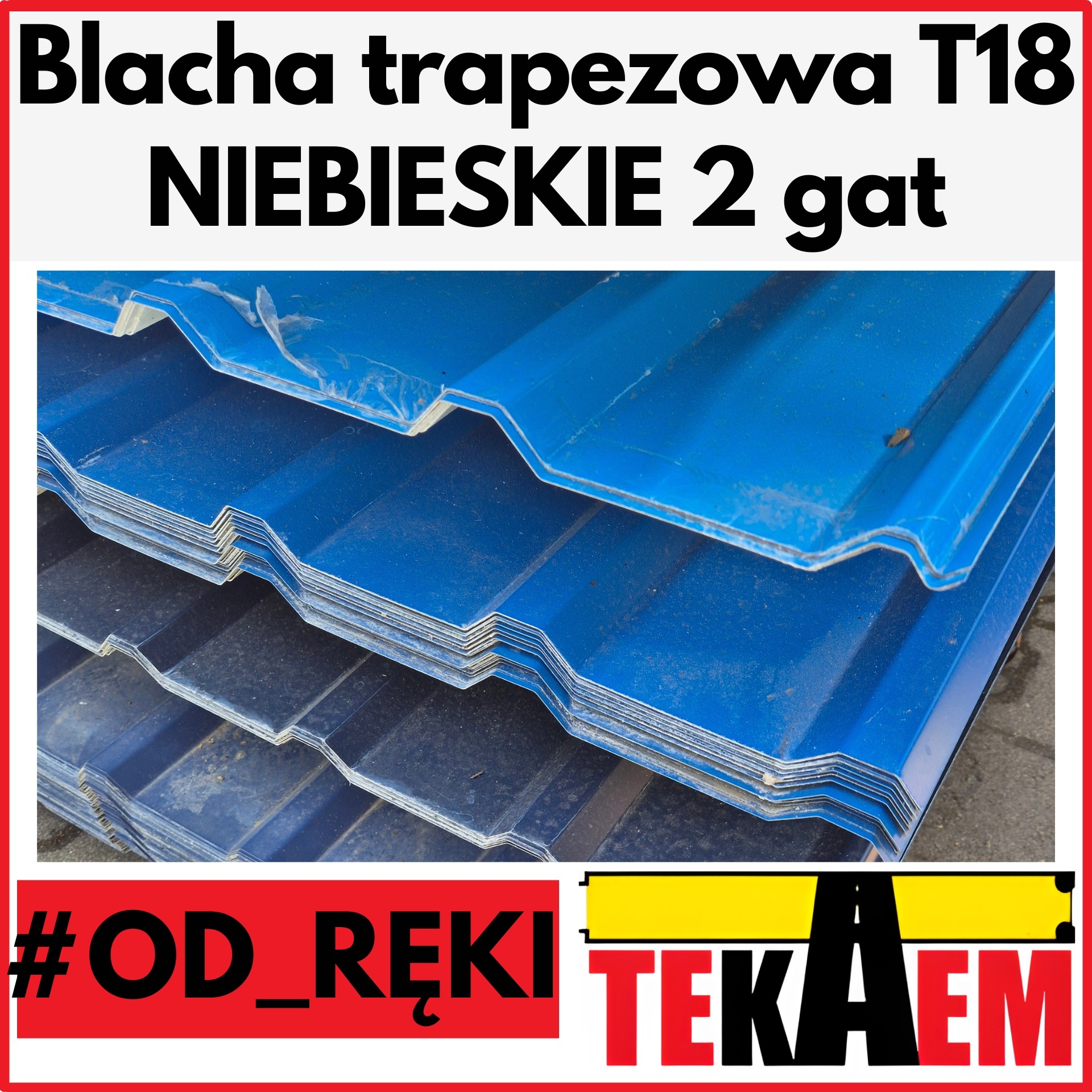 Blacha trapezowa OD RĘKI T18 NIEBIESKIE 2g