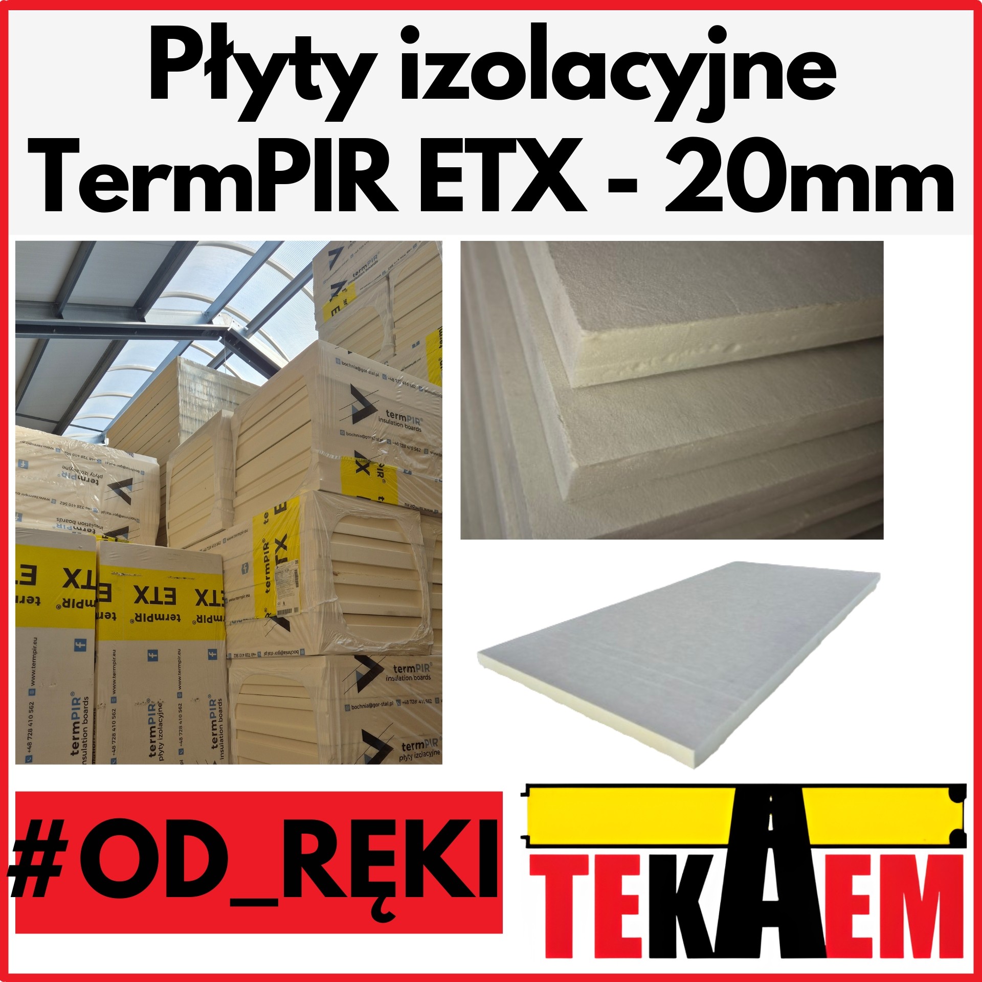 TermPIR ETX OD RĘKI 20mm ETICS płyty pod tynk 1200x600mm