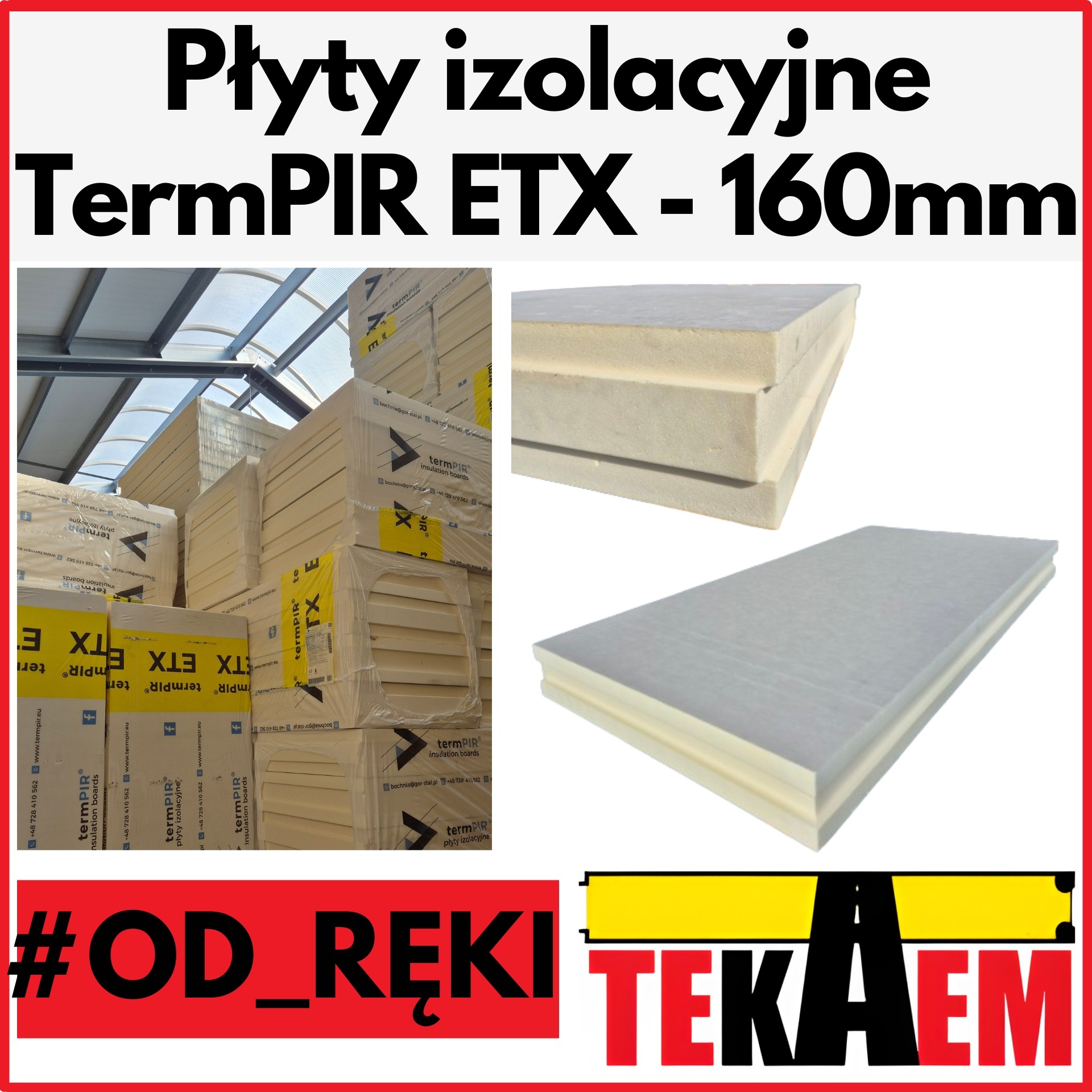 TermPIR ETX OD RĘKI 160mm ETICS płyty pod tynk 1200x600mm