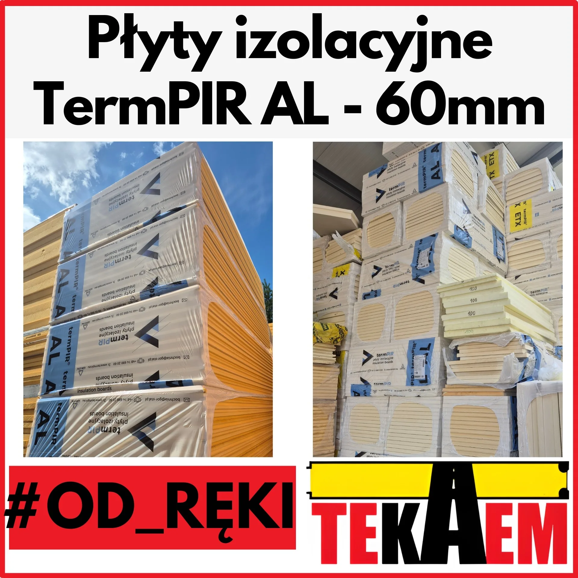 Płyty PIR TermPIR AL 60mm płyty izolacyjne poliizocyjanuran