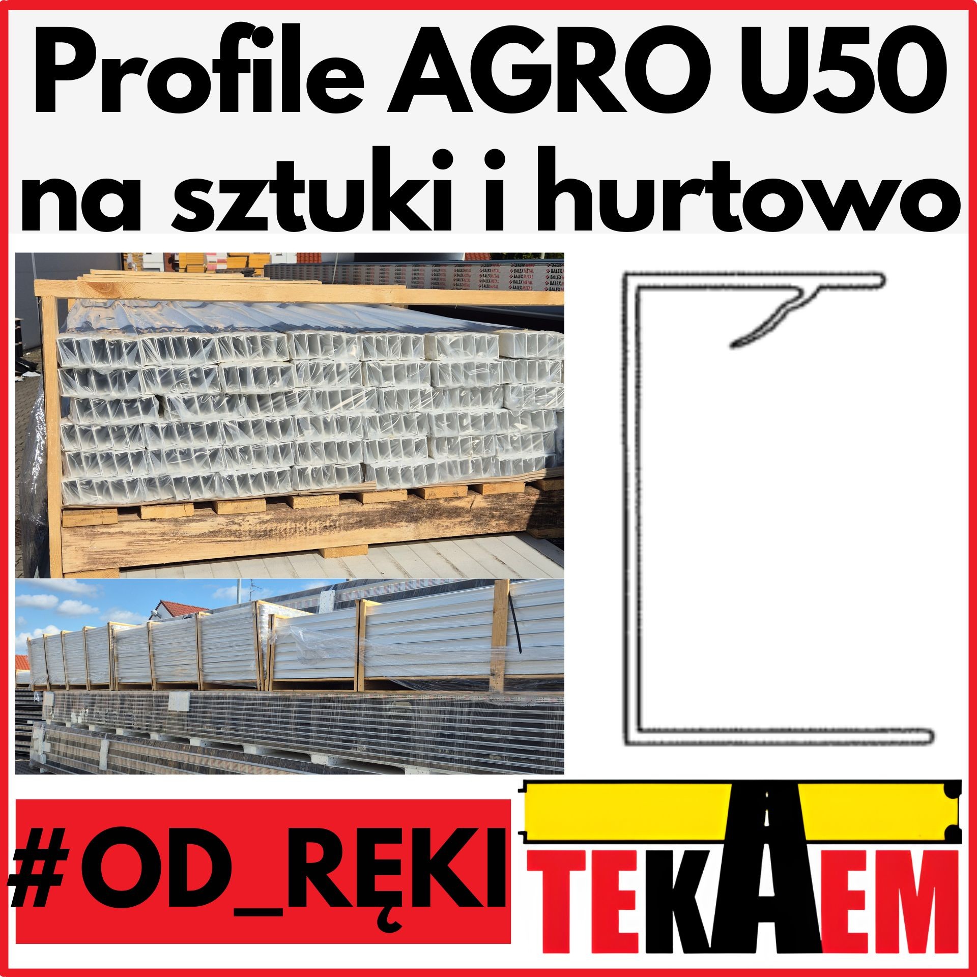 Profile do płyt AGRO U50 OD RĘKI do 5mb