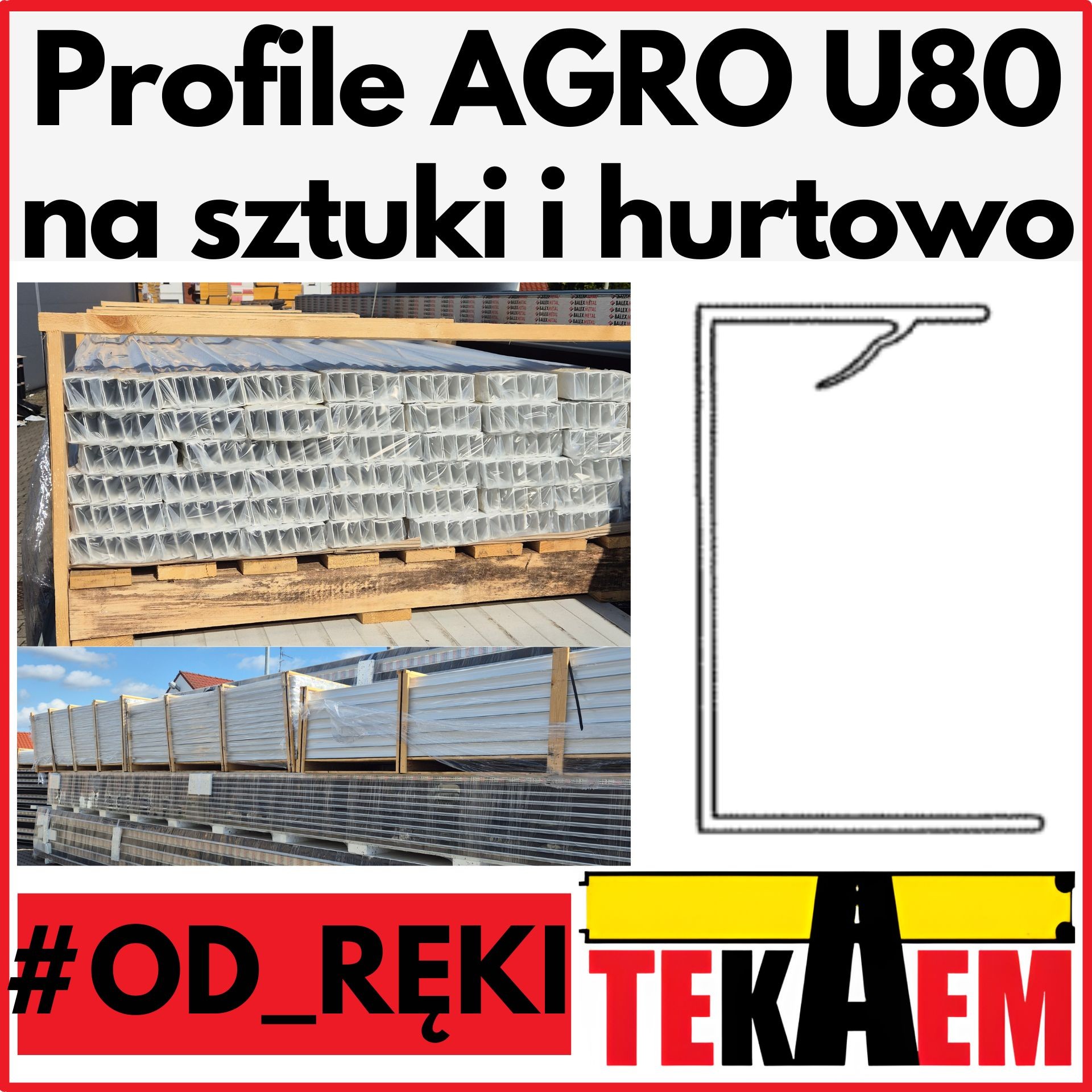 Profile do płyt AGRO U80 OD RĘKI do 5mb