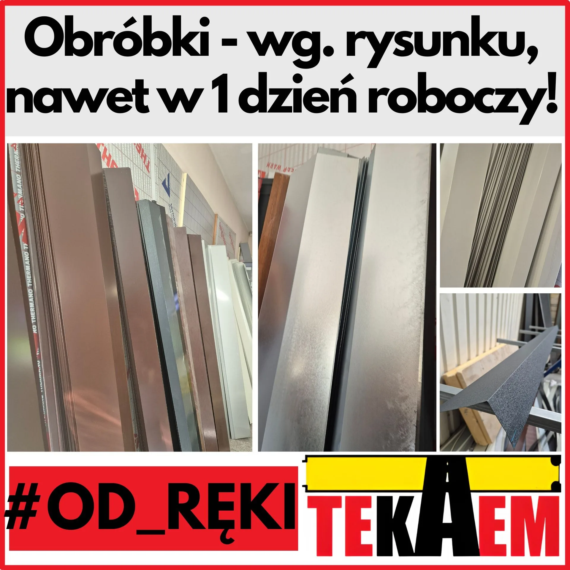 Obróbki blacharskie cięte i gięte wg. rysunku pod kolor, OD RĘKI ina zamówienie już od jednego dnia roboczego