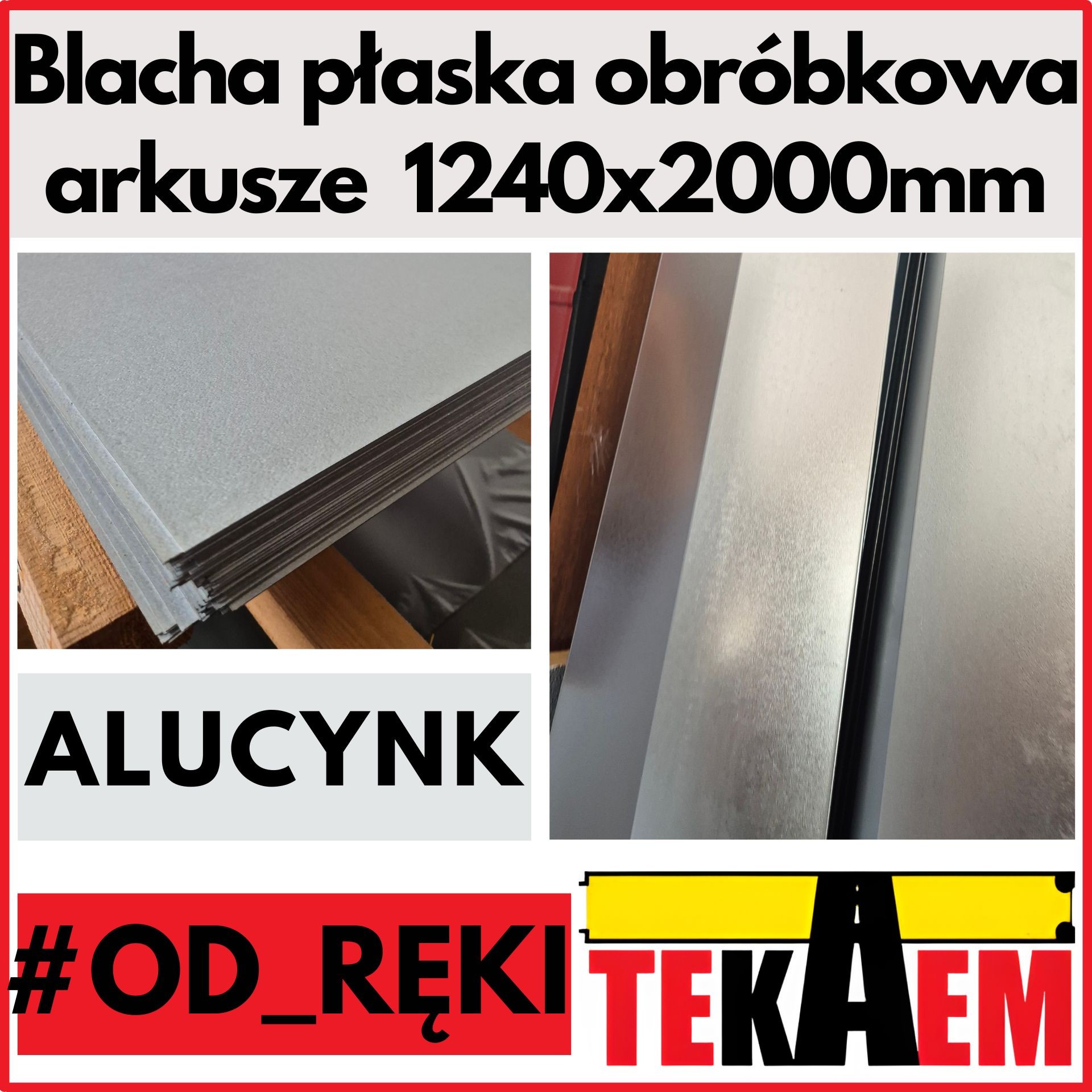 Blacha płaska ALUCYNK OD RĘKI NA MAGAZYNIE arkusze 1240x2000mm obróbkowa