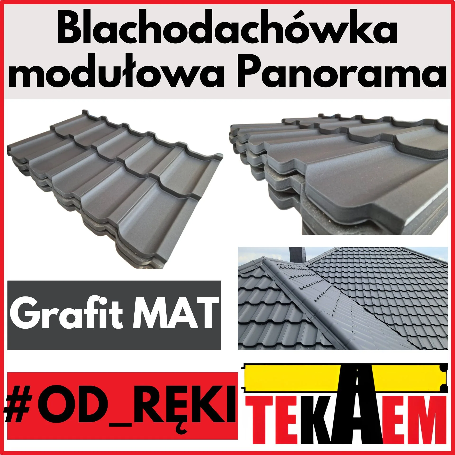 Blachodachówka modułowa PANORAMA antracyt na dach BM dachówka z blachy