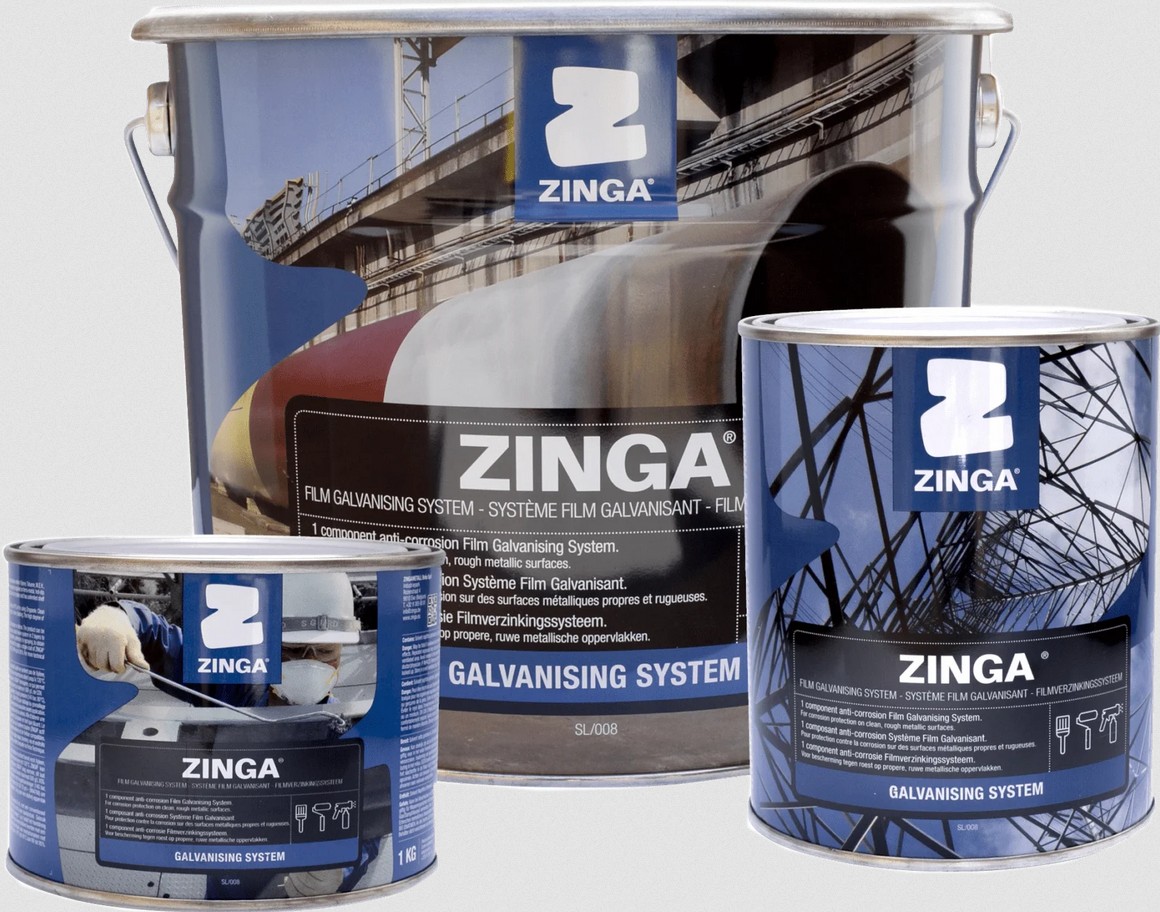 Cynk w płynie 5kg "na zimno" - farba antykorozyjna ZINGA 96% Cynku jasnoszara