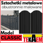 Sztachety metalowe CLASSIC BRĄZ i GRAFIT POŁYSK / MAT obustronnie malowane