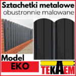 Sztachety metalowe EKO BRĄZ i GRAFIT POŁYSK / MAT obustronnie malowane