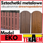 Sztachety metalowe EKO ZŁOTY DĄB i ORZECH obustronnie