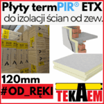 TermPIR ETX OD RĘKI 120mm ETICS płyty pod tynk 1200x600mm