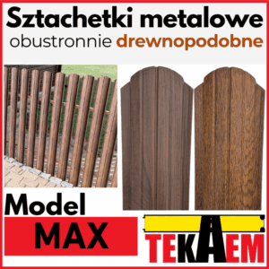 Sztachety metalowe MAX ZŁOTY DĄB i ORZECH
