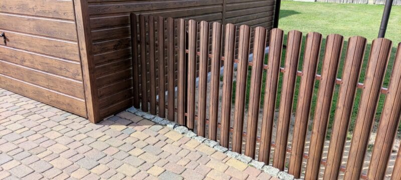 PRÓBKA 50cm Sztachety metalowe MAX BRĄZ i GRAFIT POŁYSK / MAT obustronnie malowane - obrazek 4