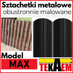 Sztachety metalowe MAX BRĄZ i GRAFIT POŁYSK / MAT obustronnie malowane