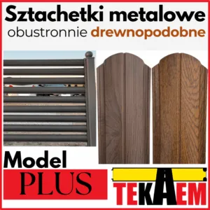 Sztachety metalowe PLUS ZŁOTY DĄB i ORZECH