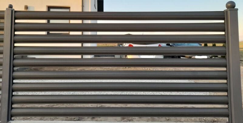 PRÓBKA 50cm Sztachety metalowe PLUS BRĄZ i GRAFIT POŁYSK / MAT obustronnie malowane - obrazek 4