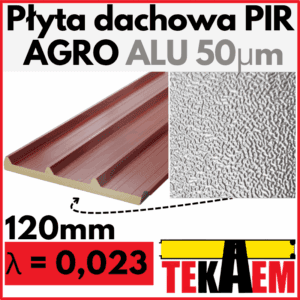 Płyty warstwowe PIR dach ALU 120mm 1 gat.
