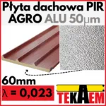 Płyta warstwowa PIR 6cm dachowa ALU 60mm aluminium 50mikrom