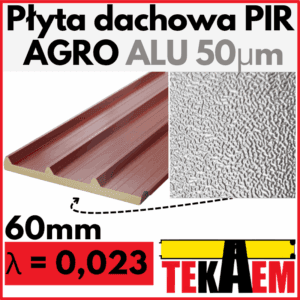 Płyty Warstwowe PIR dach ALU 60mm 1 gat.