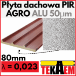 Płyty Warstwowe PIR dach ALU 80mm 1 gat.