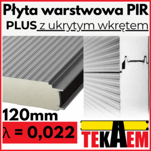Płyty Warstwowe PIR ścienne PLUS 120mm 1gat