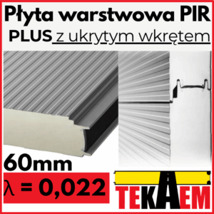 Płyty Warstwowe PIR ścienne PLUS 60mm 1gat