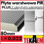 Płyty Warstwowe PIR ścienne PLUS 80mm 1gat