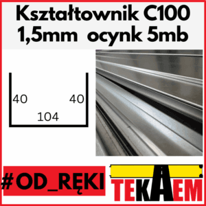 Kształtowniki ocynk profile C 100mm OD RĘKI na magazynie gr. 1,5mm