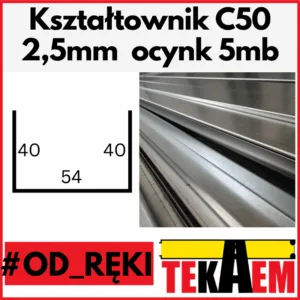 Kształtowniki ocynk profile C 50mm OD RĘKI na magazynie gr. 2,5mm