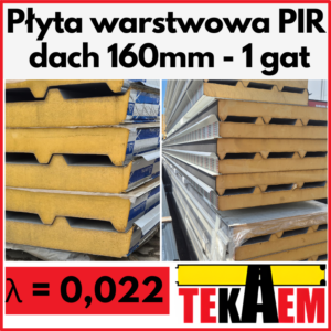 płyta warstwowa pir dachowa 160mm 16cm