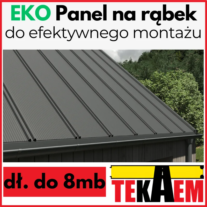 Panel dachowy EKO PT25 blacha na rąbek stojący na dach Blachodach pokrycie dachowe