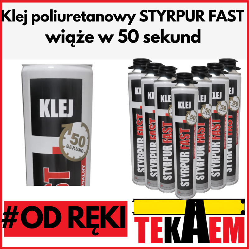 klej STYRPUR FAST 750g wiąże w 50 sekund