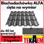Blachodachówka ALFA cięta na wymiar do 6,01mb długości