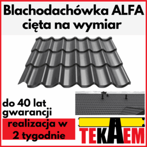 Blachodachówka ALFA cięta na wymiar do 6,01mb długości