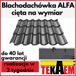 Blachodachówka ALFA cięta pod wymiar na dach BP2 pokrycie dachowe dachówka z blachy