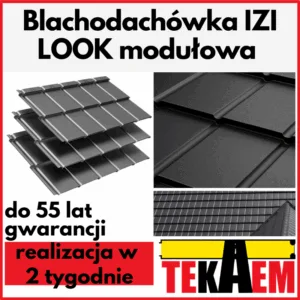 Blachodachówka modułowa IZI LOOK ukryte wkręty na dach BP2 pokrycie dachowe dachówka z blachy