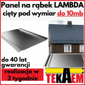 Panel dachowy LAMBDA 2.0 blacha na rąbek stojący na dach BP2 pokrycie dachowe