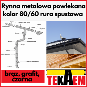 Rynna metalowa powlekana 80mm