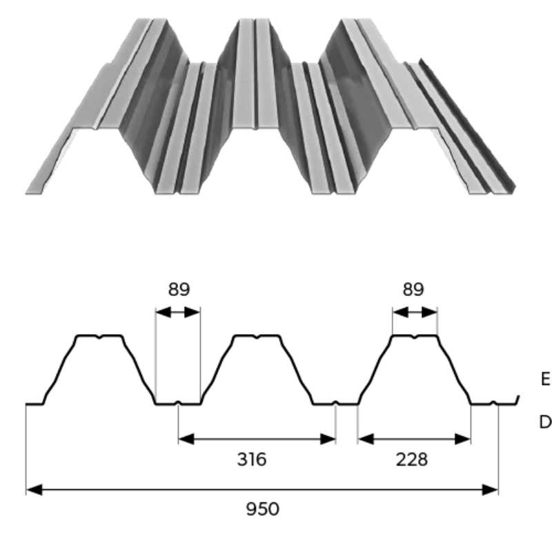 blacha trapezowa t 135-950 obraz