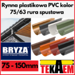 Rynna plastikowa PVC kolor 75mm rura spustowa 63mm