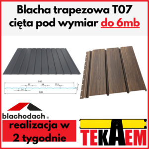 Blacha trapezowa T 7 pokrycie elewacyjne Blachodach blacha ocynkowana i powlekana na ścianę i podbitkę