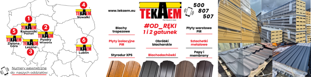 mapa oddziałów TEKAEM w Polsce