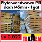 płyta warstwowa pir dachowa 145mm 14,5cm